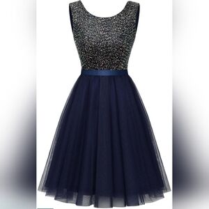 BeryLove sz M medium Sequin formal tulle sleeveless mini dress